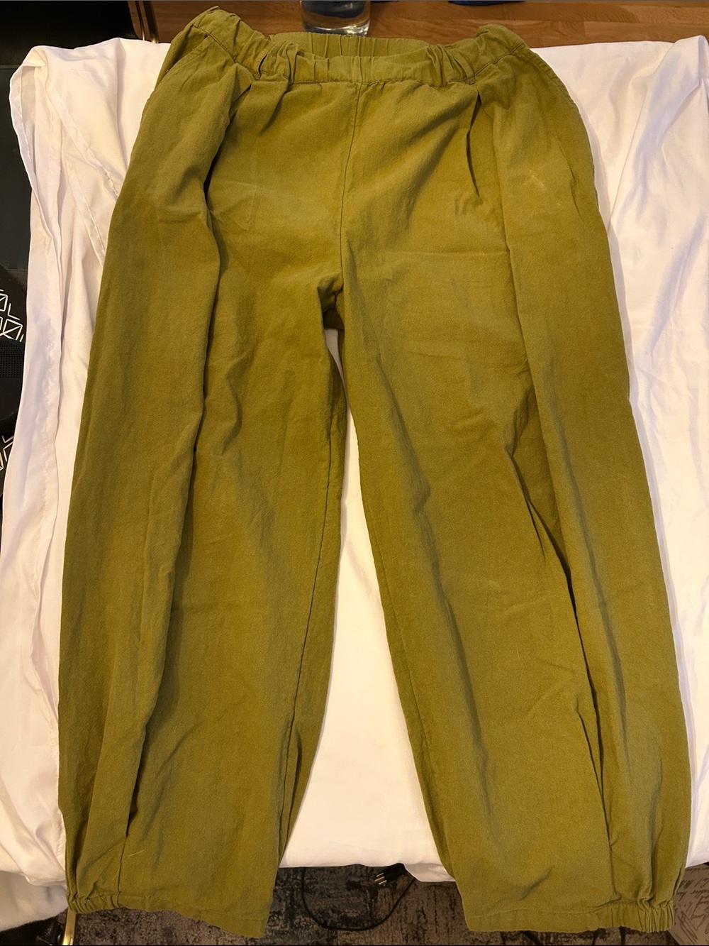Free People Olive Green Pants with Elastic Waist